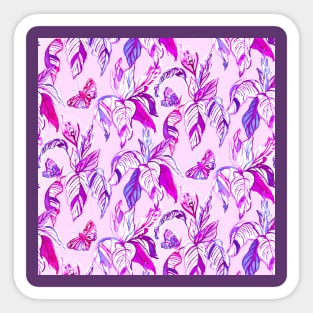 Pink Butterfly Garden Sticker